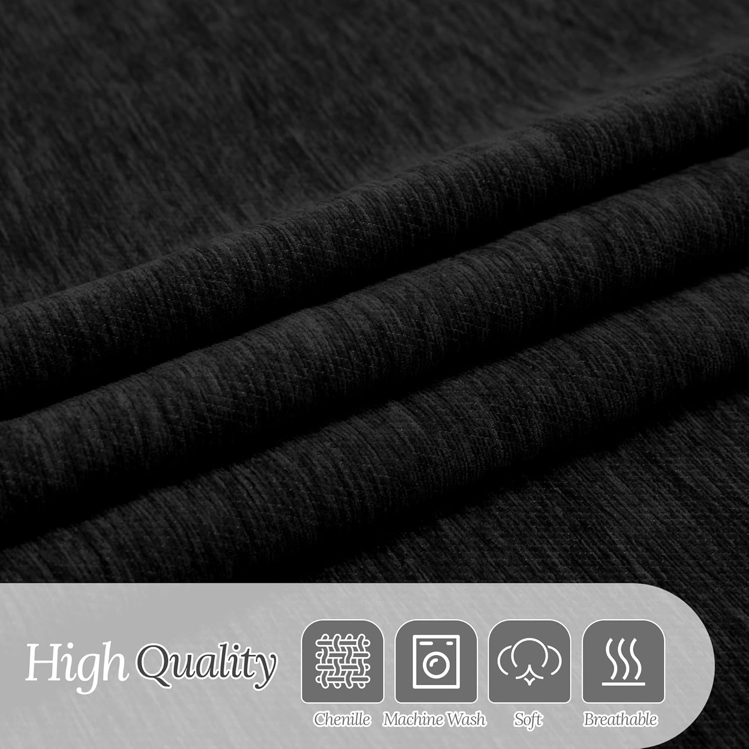 hdcaxkj corner sectional couch covers for dogs l shape sofa cover with tassel chenille soft non slip u shaped couch cover blanket washable sofa slipcovers protector (charcoal black, 91x252 inch) 91x252 inch charcoal black