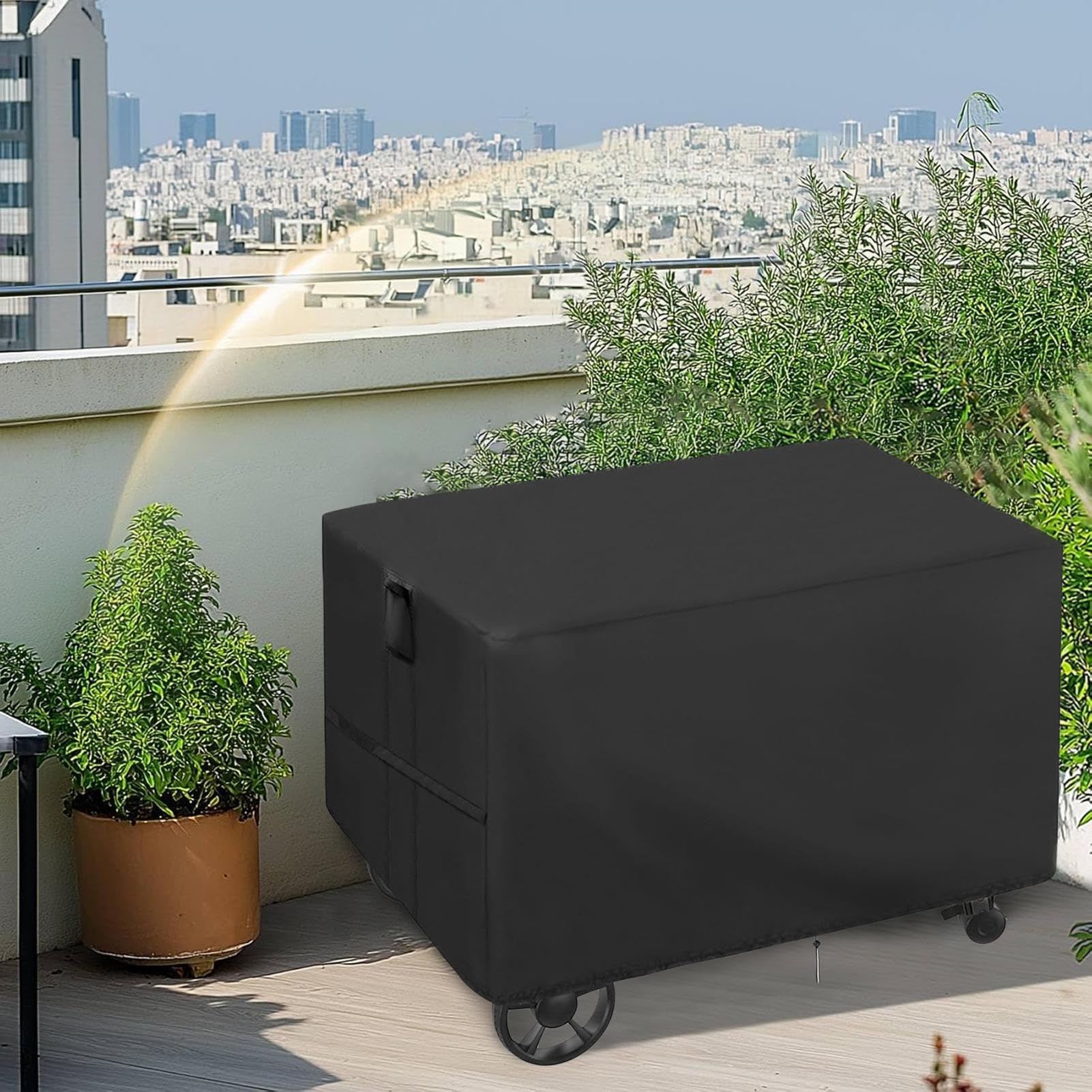 na wózek grillowy, ochrona przed kurzem do, 130 x 64 x 79 cm, wodoodporna | tkanina Oxford, trwała osłona zewnętrzna z uchwytami, idealna na trawnik, podwórko, patio, taras, plażę, dla