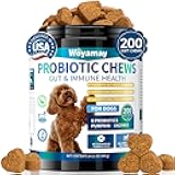 Woyamay Dog Probiotic for Dogs, 200 Soft Treats Dog Probiotics for Digestive Health & Immune System, Probiotic Chews for Dogs, Support Gut Health|Itchy Skin|Diarrhea|Gas Relief Treatment