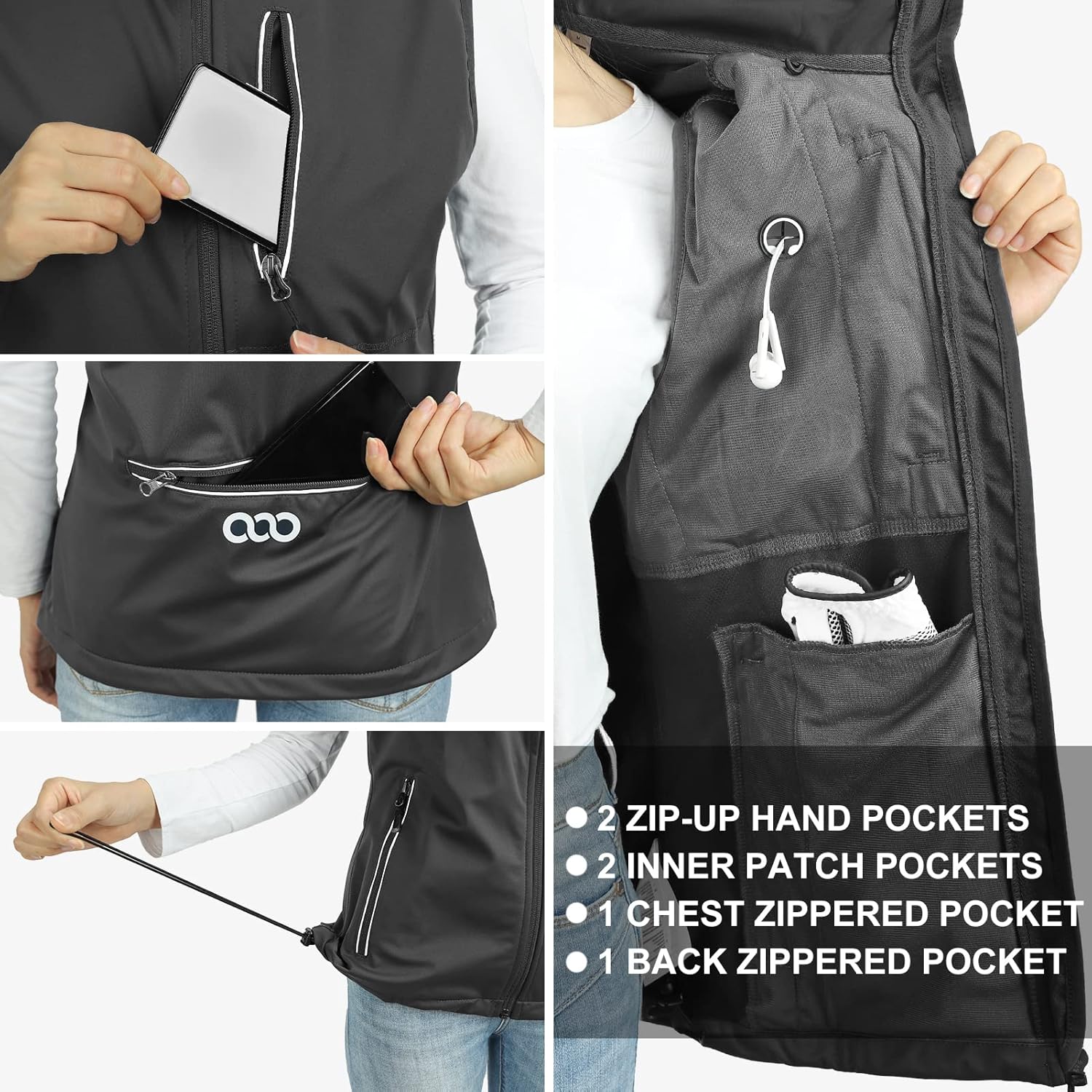 33,000ft Damen Leichte Laufweste Outdoor Softshell Weste Frau Ärmellose Jacke Winddichte Wasserdichte Atmungsaktive Vest Gilet für Laufen Golf Wandern - Image 6