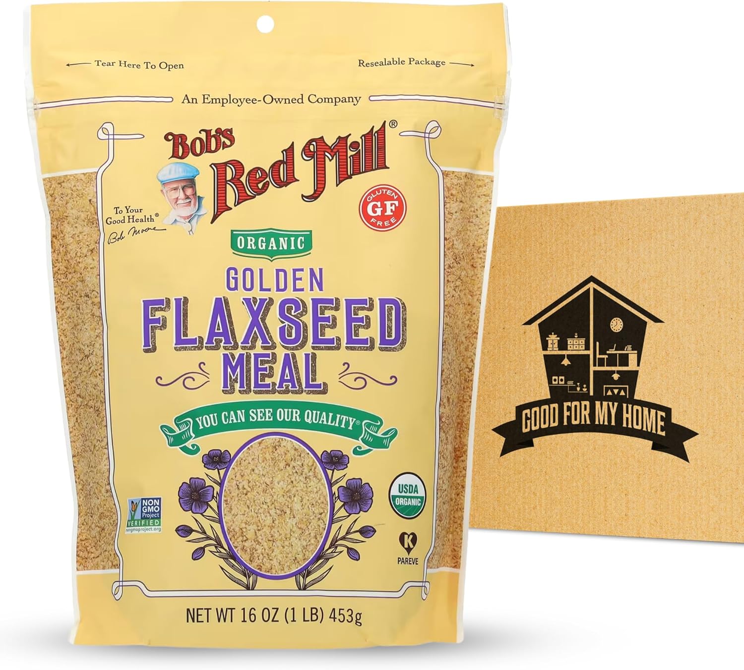 Ground Flaxseed Organic Bundle. Includes One16 Oz Flaxseed Meal in a GOOD FOR MY