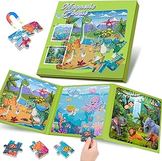 Dikence Magnetic Puzzle Toy for Boys Girls Toddler Gift Activity on the Plane On the Go Road Trip Travel Games - Creative Birthday Gifts