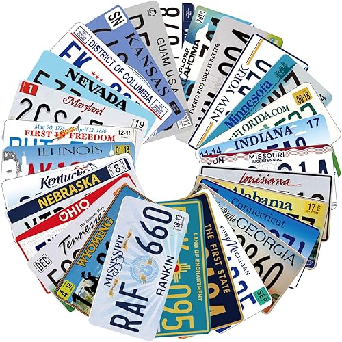 Réplica de placas de matrícula surtidas, etiquetas de número de apoyo, decoración de barra de garaje Man Cave, 6 x 12 pulgadas (5 piezas)