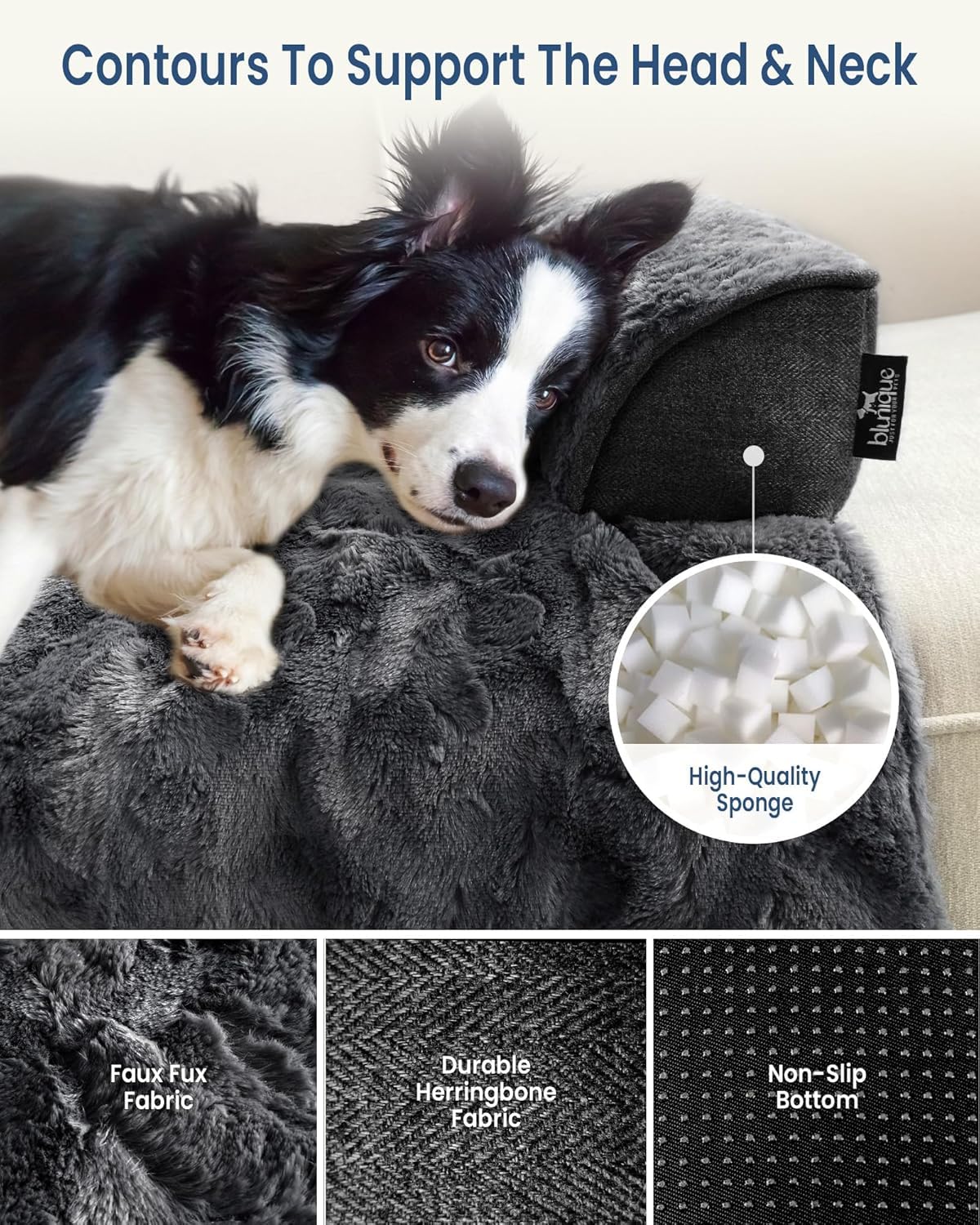 Calming - Cuccia per cani, extra large, soffice, in peluche, protezione per mobili, con fodera rimovibile e lavabile, per cani e gatti di taglia grande, media e piccola, 134,6 x 99,1 cm