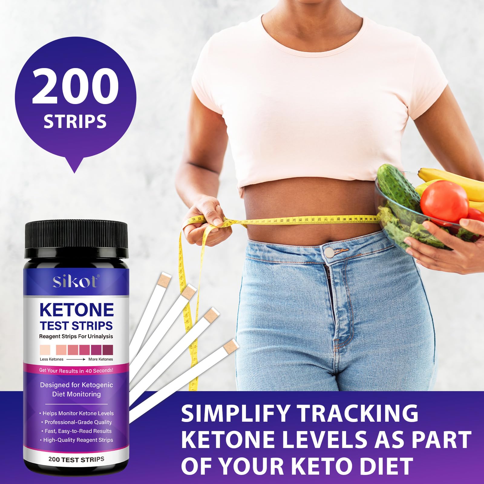 200 Tiras para medir Cetonas en Orina – Resultados en 40 Segundos – Escala de Colores Clara y Precisa – Ideal para Dieta Cetogénica, Keto, Low-Carb y Ayuno Intermitente — view 5