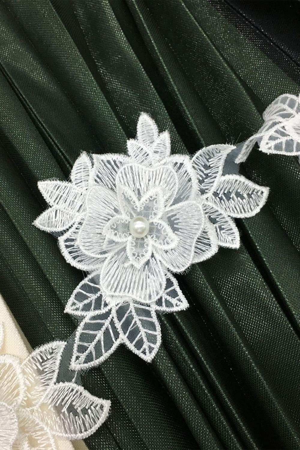 Amazon.co.jp: JOLUCE レース生地 刺繍花 刺繍 花柄 ケミカル