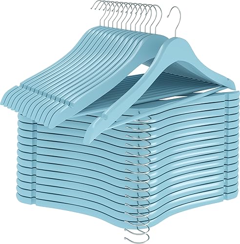 Miniatura 27 de Utopia Home - Paquete de 20 perchas de madera con ranura p/los hombros, de calidad prémium, duraderas y delgadas, para trajes, con gancho giratorio