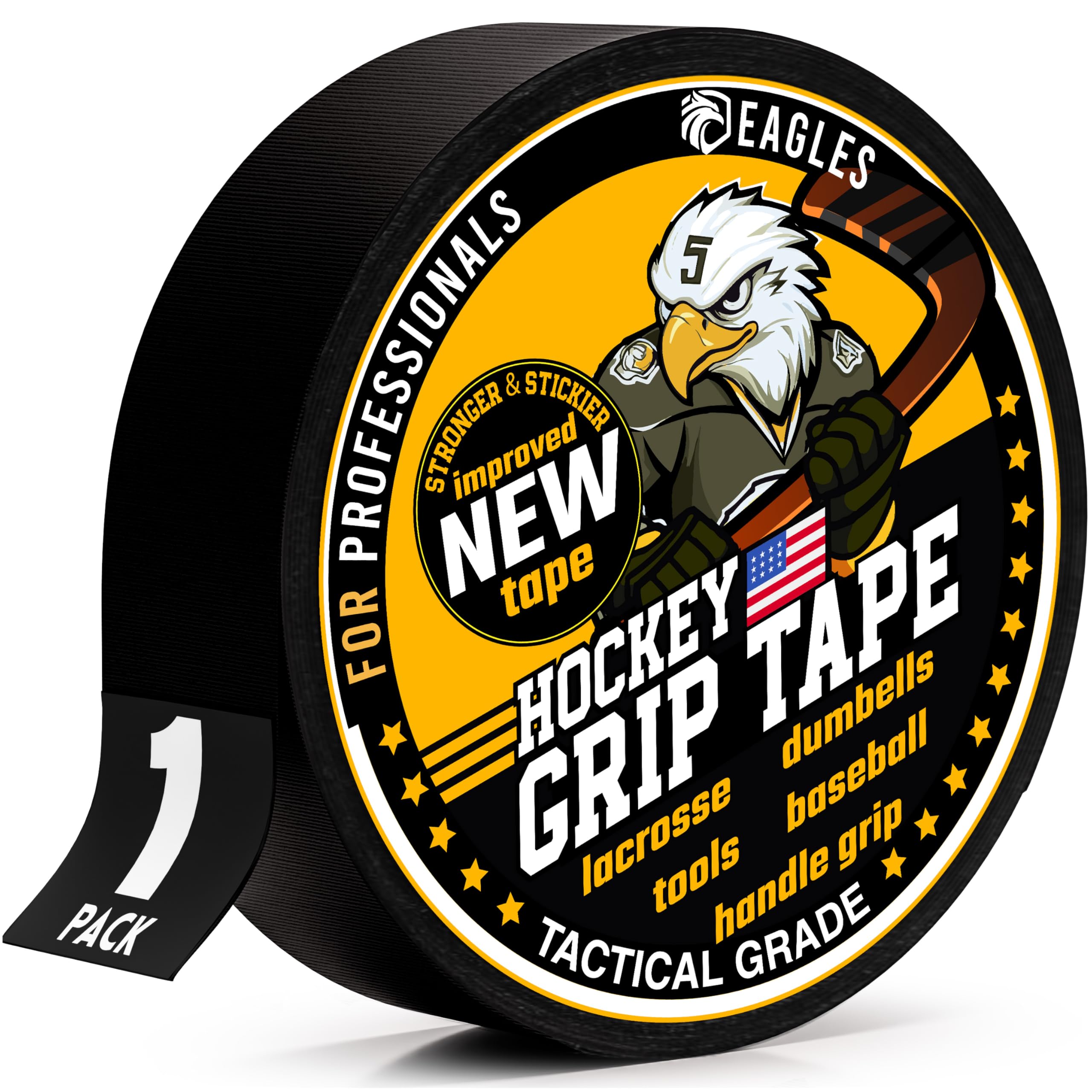 EAGLES Hockey Tape Multipurpose Cloth Tape Roll for Lacrosse Baseball & Softball Bats, Rackets, Pullup Bars, Gardening Tools, Sports Gift Perfect for