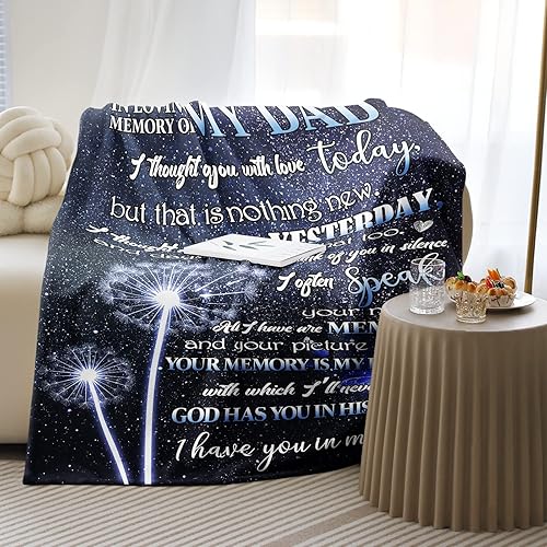 Miniatura 7 de Manta conmemorativa para papá perdida, regalos de condolencias para el duelo del padre, manta de 60 x 80 pulgadas