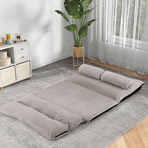 Miniatura 8 de SPORFIT BETTARY Sofá cama de suelo, sofá cama convertible con respaldo ajustable y reposacabezas, colchón plegable, tumbona de invitados para