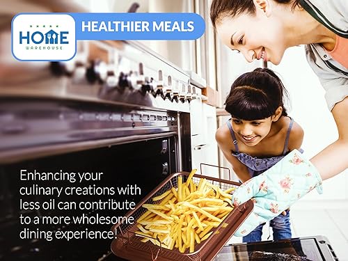 Miniatura 5 de Home Warehouse - Cesta para freidora de aire de acero al carbono para horno, artesanía superior, diseño elegante, resistente, resistente al óxido y