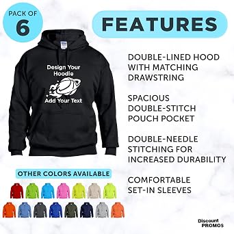 DISCOUNT PROMOS Personalized Hoodies Comfy Cotton, Ideal Corporate Merchandise or Small Business Attire