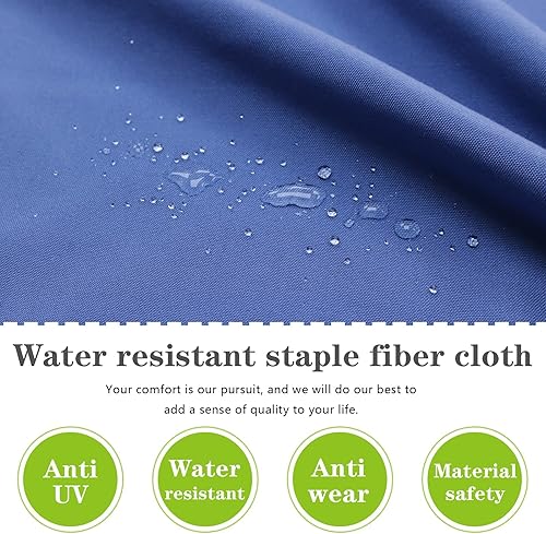 Miniatura 6 de Fundas de cojín de repuesto, fundas de cojín para patio al aire libre impermeables (25.6 x 25.6 x 3.94 pulgadas, azul)