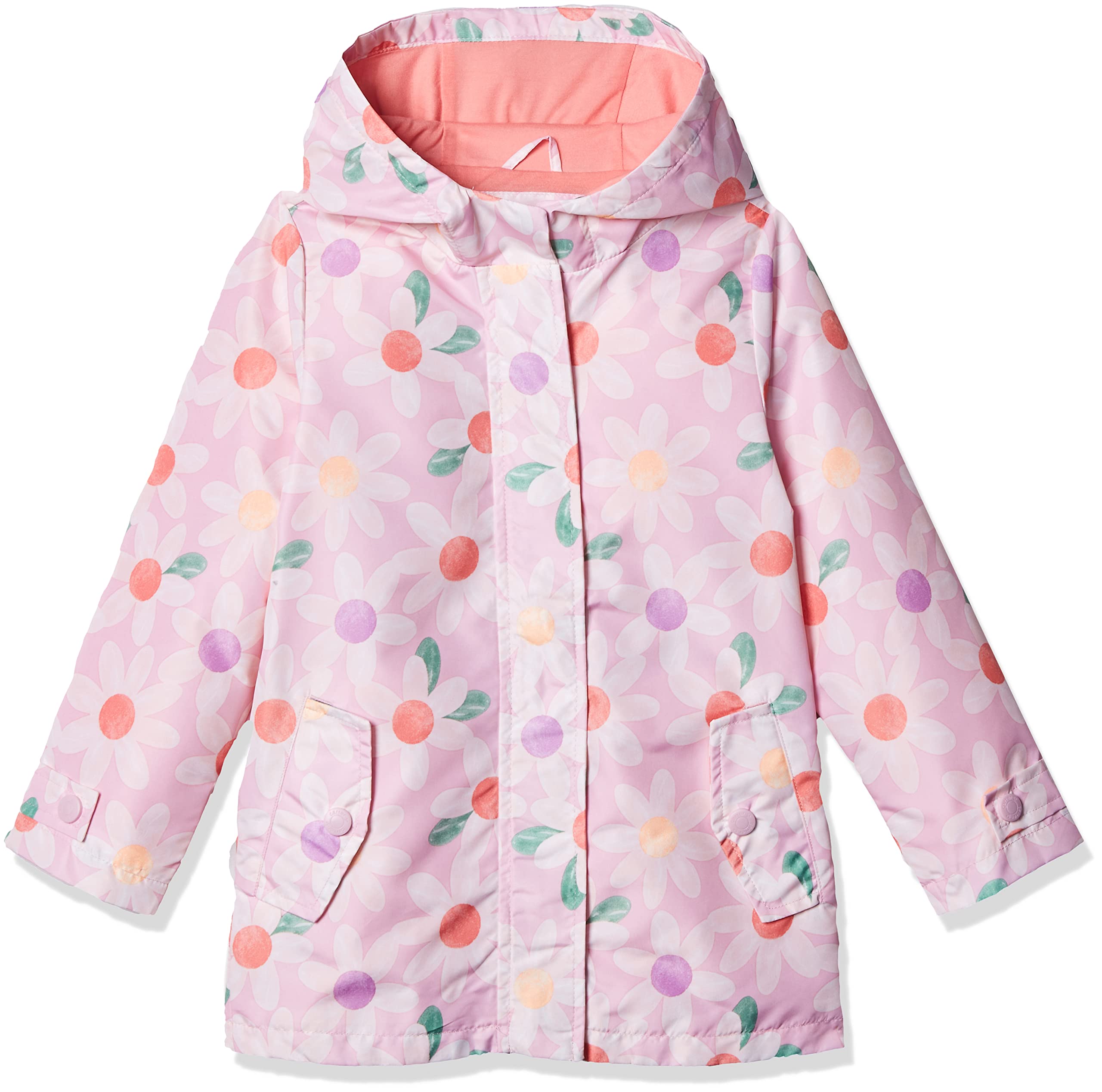 Carter's Toddler &amp; Little Girls' Midweight Fleece Lined Hooded Raincoat Rain Jacket