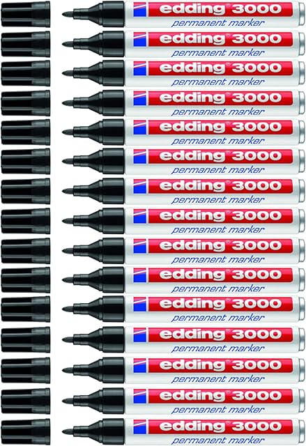 edding 3000 markerów permanentnych (15 pisaków, czarne)