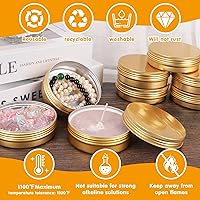 Vista 5 de Paquete de 12 latas de 4 onzas, latas redondas para ungüento, lata de aluminio dorado de 4 onzas con tapas, recipientes de lata de metal