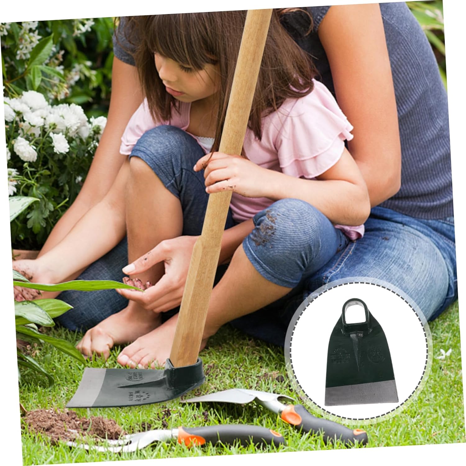 Stainless Steel Hoe Head Garden Spade Shovel for Raised Beds Digging Hoe Tool