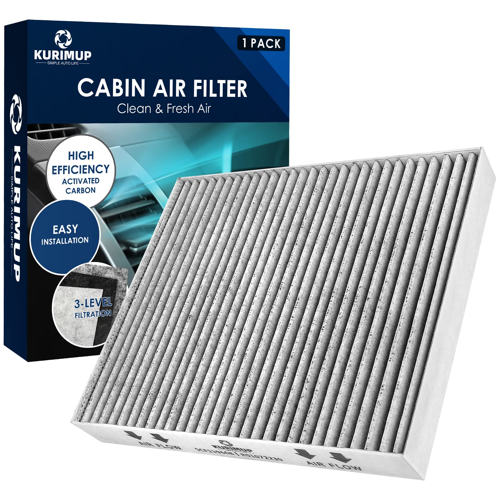 Cabin Air Filter,Replacement for CP966（CF11966）,Premium Cabin filter with Activated Carbon, Fit for Buick Enclave/Envision/Regal,Chevrolet Malibu, GMC Sierra/Yukon(1 pack)