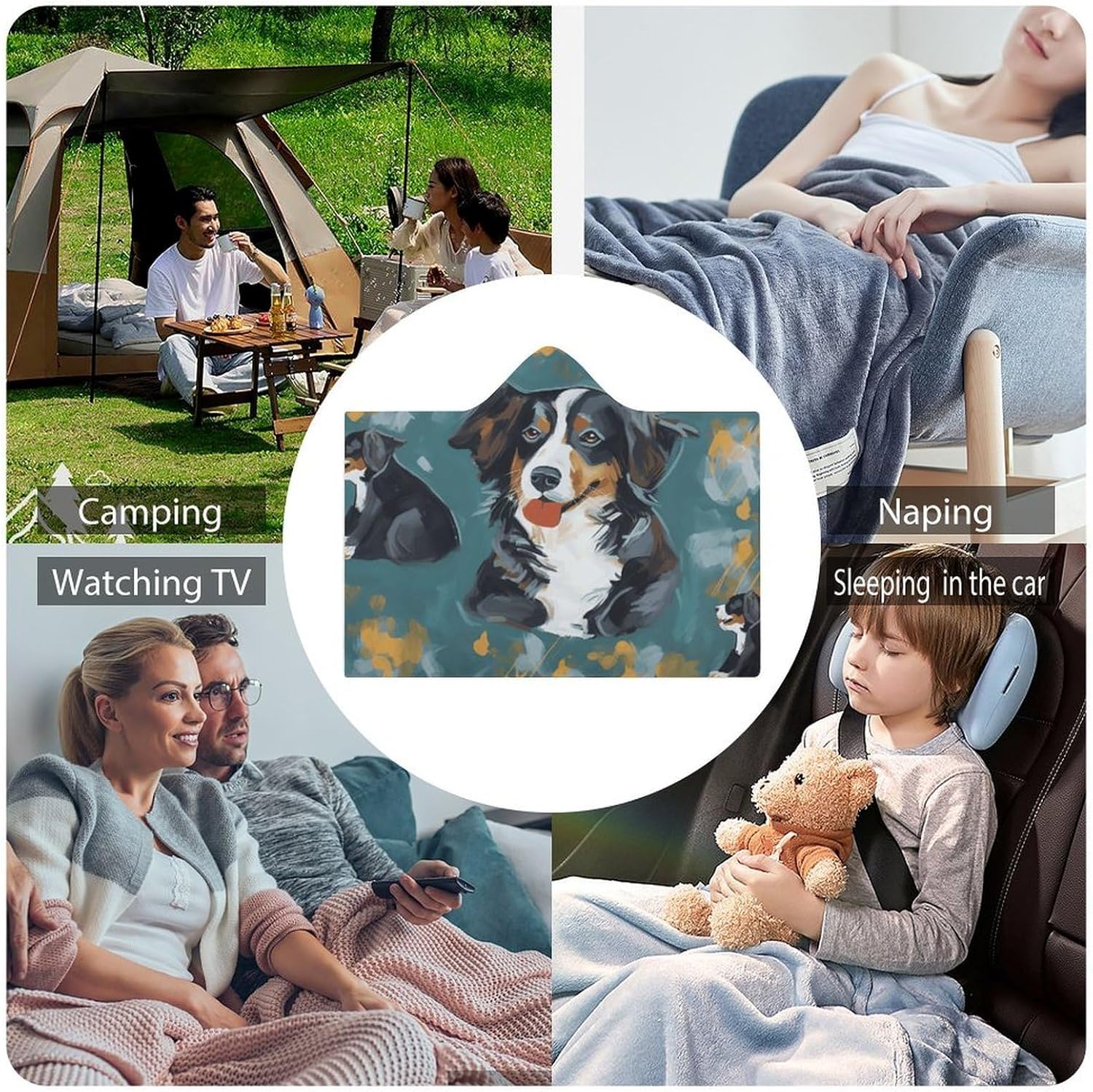 Dog Wearable Hooded Blanket, Ultra Soft Arctic Velvet Cape Cloak Unisex - Cozy Wearable Blanket