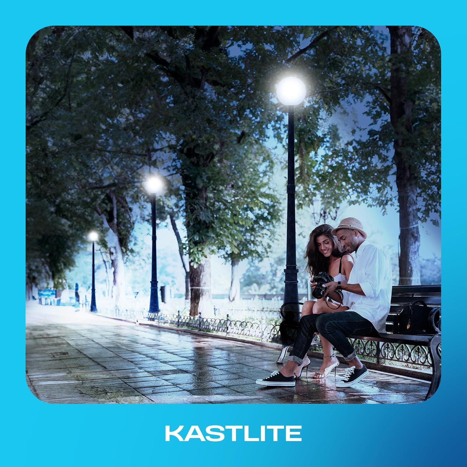 KASTLITE 12" Outdoor Light Post Globe Combo, Fits 3" Posts (Post NOT Included) - White Acrylic Lamp Cover with 5000K LED Bulb - Modern Driveway Yard Lamppost Lighting Fixture, Outdoor Pole Light