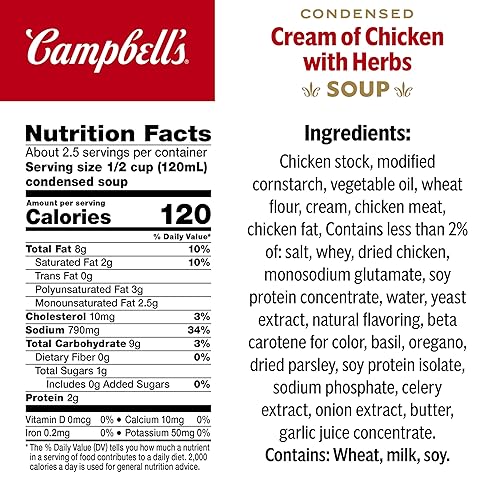 Miniatura 28 de Campbell's Crema condensada de sopa de champiñones con ajo asado, lata de 10.5 oz