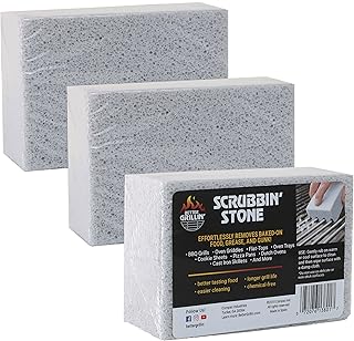 Better Grillin Scrubbin Stone Grill Cleaner-Scouring Brick/Barbecue Grill Brush/Barbecue Cleaner for BBQ, Griddle, 3pk