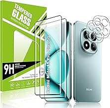 Effcotuo 2 Pieces Tempered Glass for Xiaomi Redmi Note 15 Pro Plus/15 Pro+ 5G Screen Protector 2 Pieces Rear Camera Protector Film Anti Scratch No Air Bubbles -Ultra Transparent 9H Glass