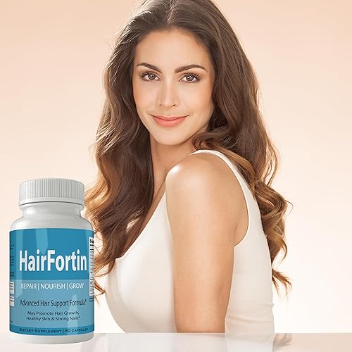 Miniatura 5 de Hairfortin Advanced Vitaminas y minerales para el crecimiento del cabello, fórmula extra fuerte para cabello, piel y uñas con biotina, sin gluten,