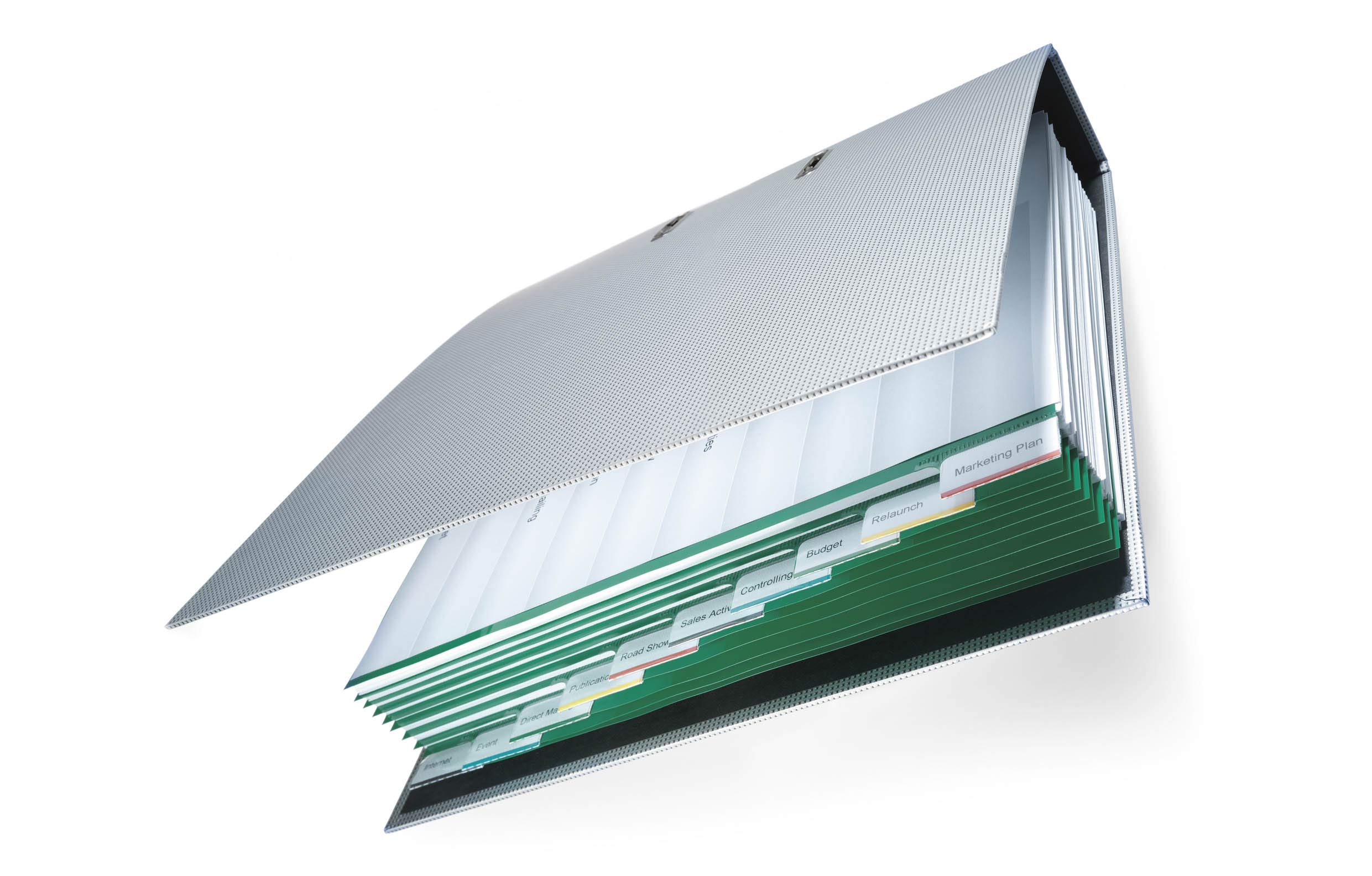 Durable Kunststoffregister mit blanko Taben, 20-teilig, A4 hoch, grün, 622305 (Packung mit 5)