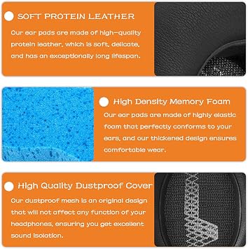 Replacement Ear Pads for JBL Live 650/Live660/Live 770/E65BT-Black