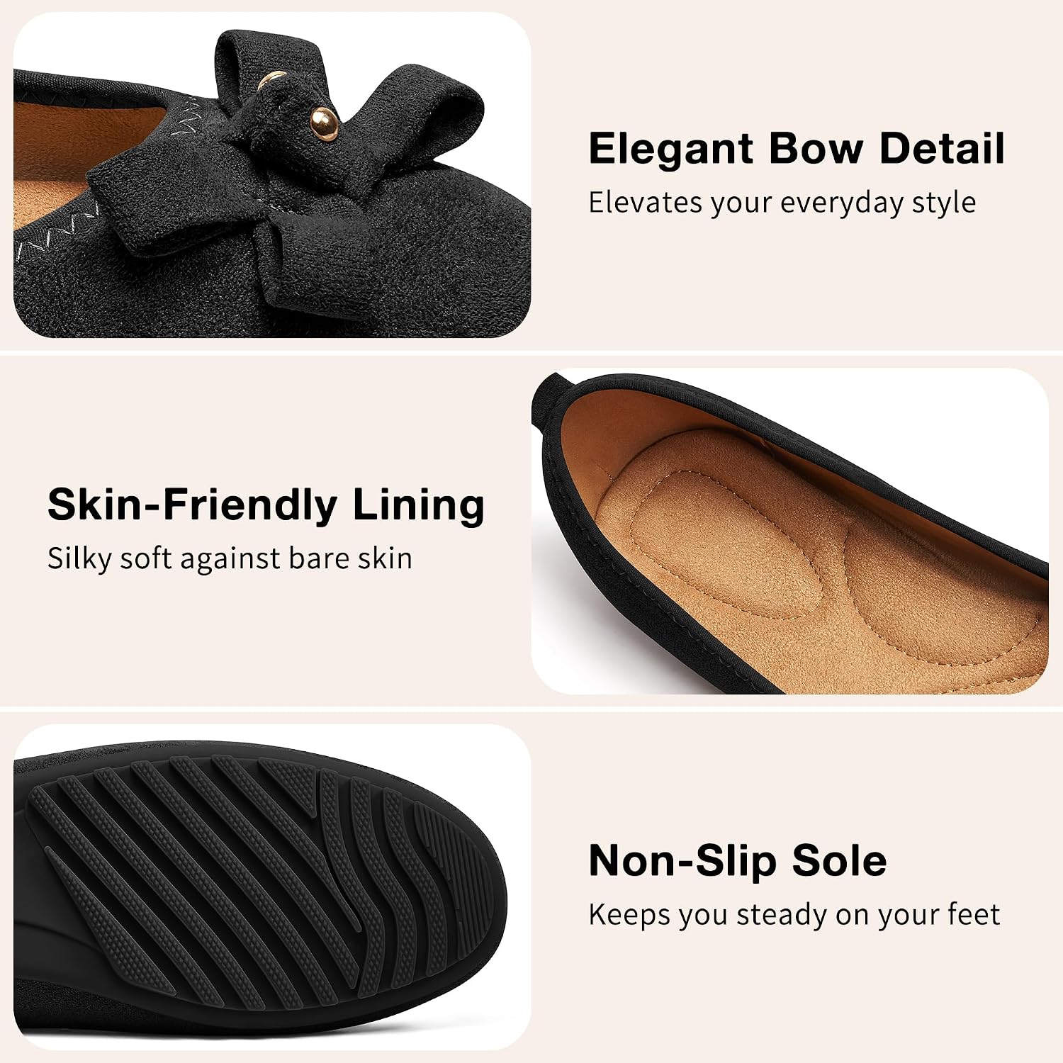Ecetana Women's Ballet Flats Comfortable Round Toe Foldable Slip-On Shoes