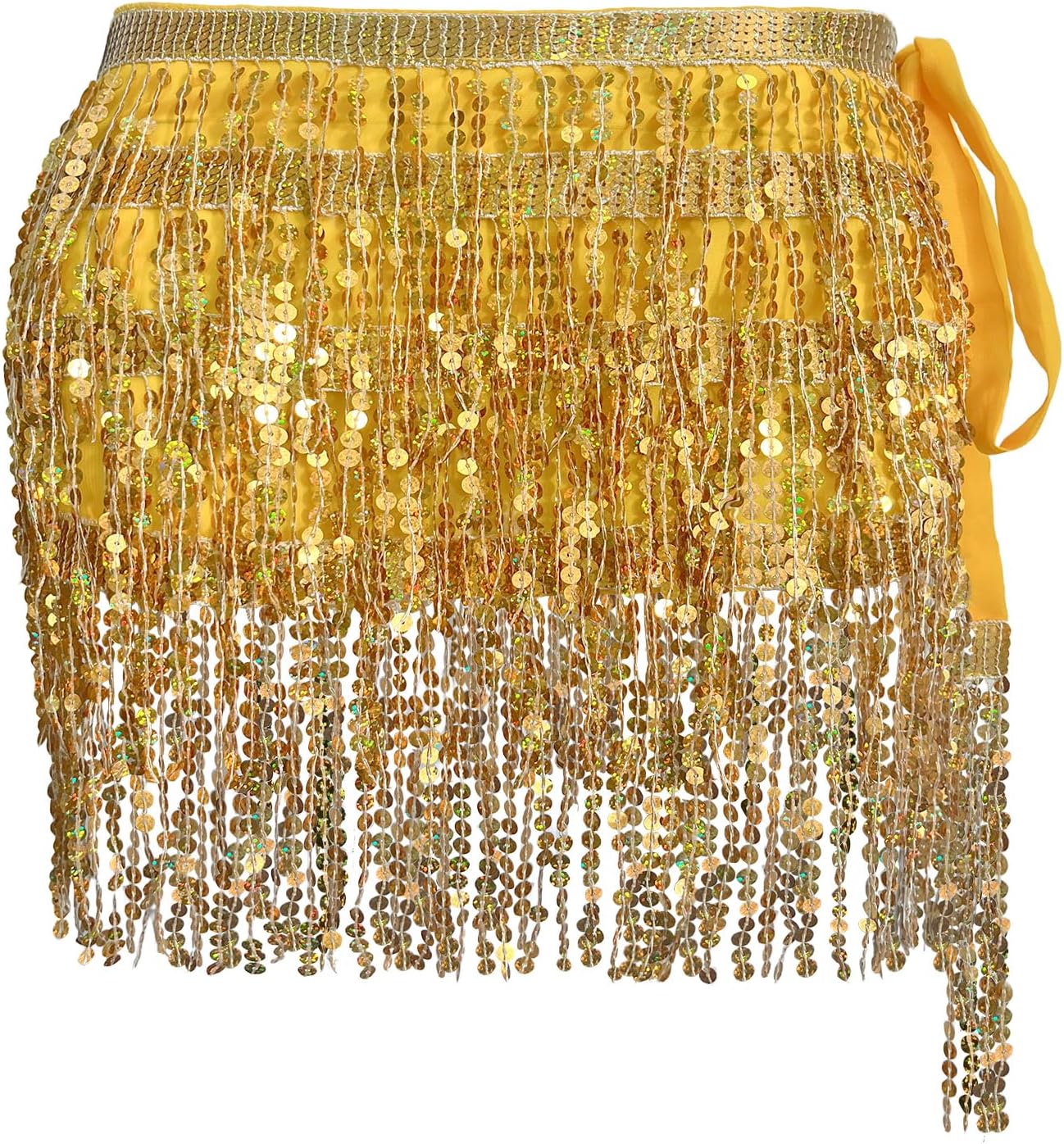 Sequin Tassel Skirt Women's Belly Dance Hip Scarf Skirt for Festival Party Celebration Performance