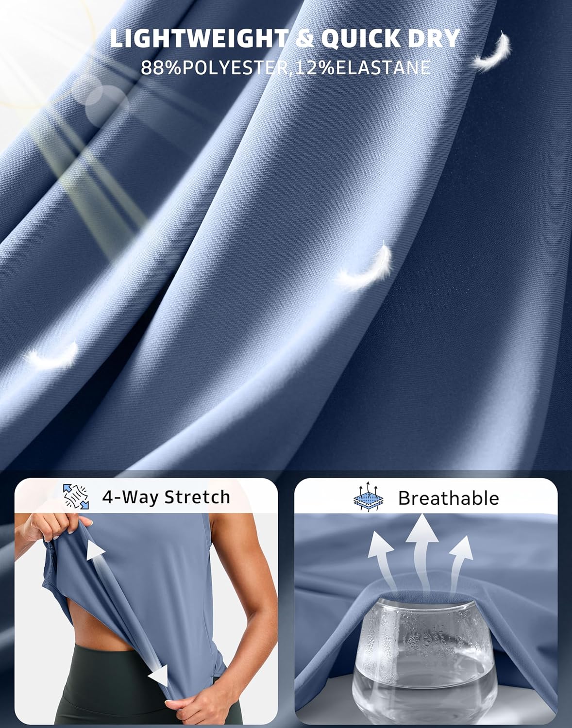 G Gradual Women's Sleeveless Workout Tops Lightweight High Neck Tennis Yoga Shirts Running Athletic Tank Tops for Women - Image 7