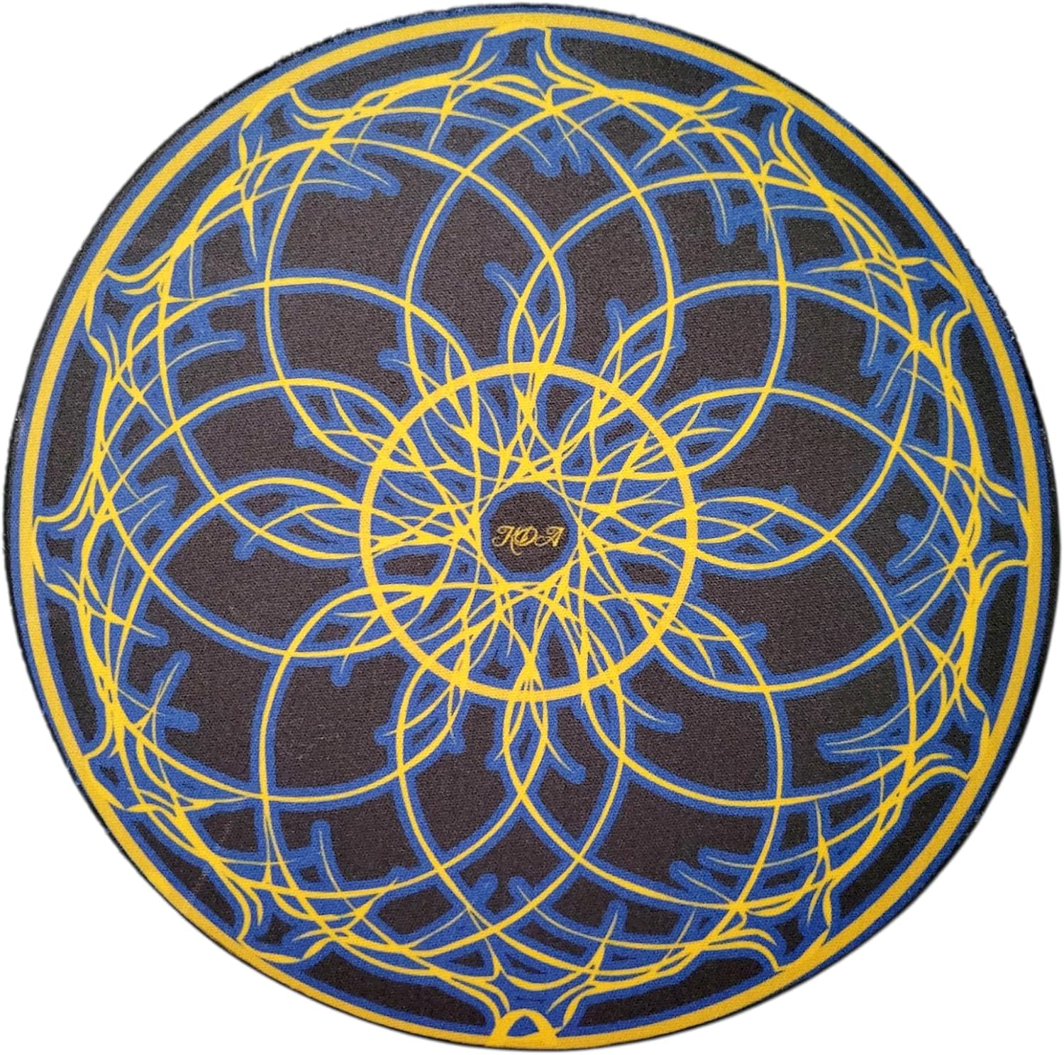 Pink Blue and Green Mandala Dab Mat – 7.5" Round Dab Pad (Blue)