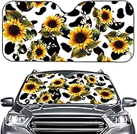 Vista 9 de Renewold Parasol plegable para ventana delantera de automóvil, diseño de verano feliz, bloquea los rayos UV y el calor solar, parasol universal