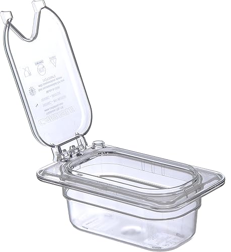 Miniatura 4 de Carlisle FoodService Products 10339Z07 EZ Access Tapa con bisagras con mango y muesca, noveno tamaño, transparente