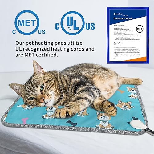 Vista 15 de Almohadilla térmica para perros de 28 x 18 pulgadas con interruptor de termostato inteligente y tubo de protección de línea de alimentación