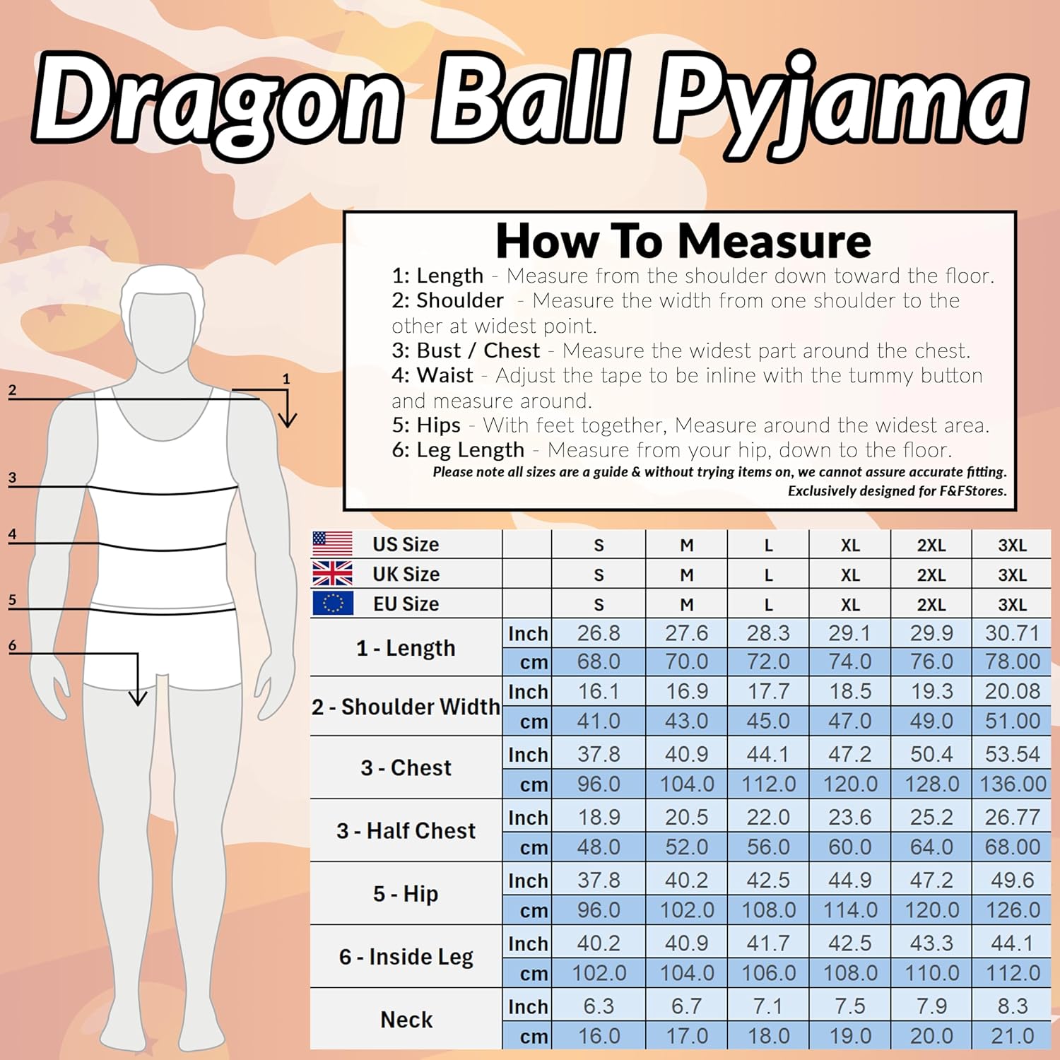 Dragon Ball Z Mens Pajamas Set, Soft Anime Pajamas for Men - Gifts for Him