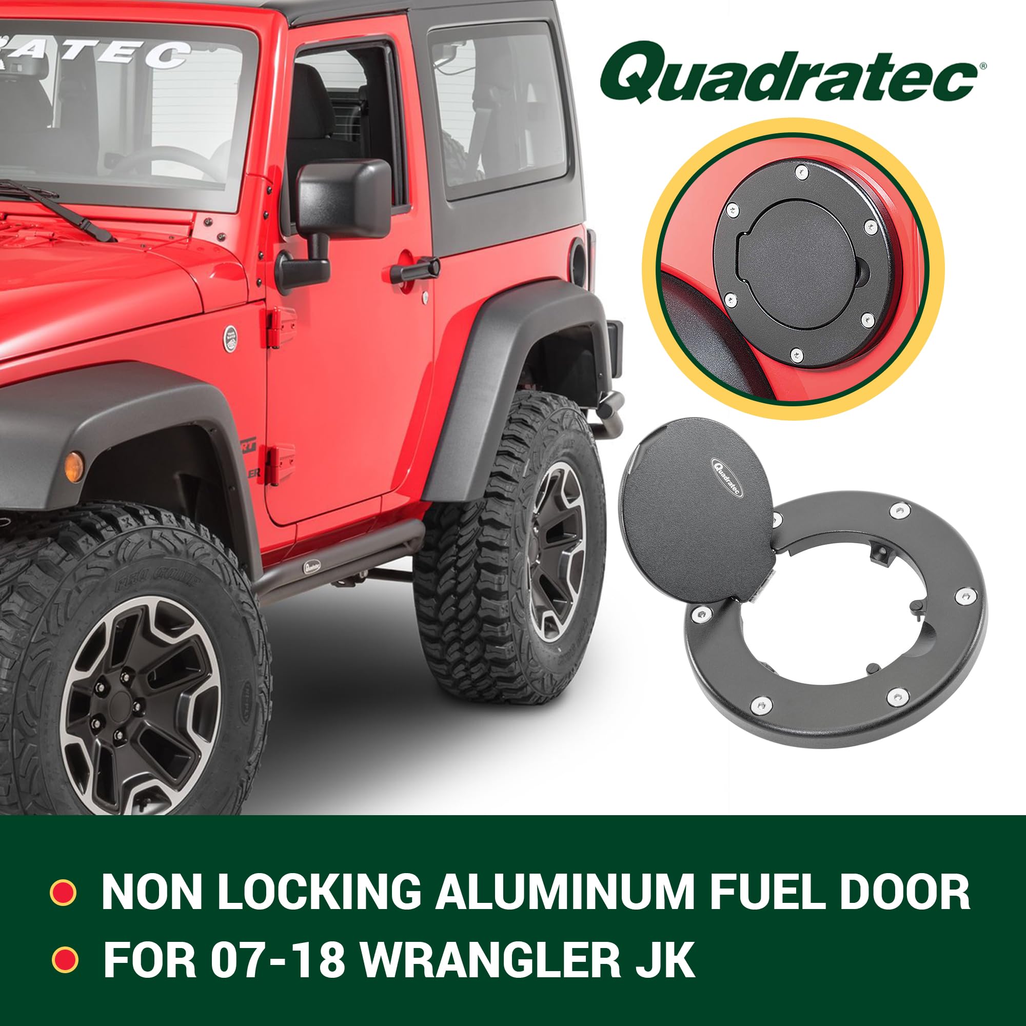 Amazon.com: Quadratec Billet Aluminum Fuel Door, Non-Locking