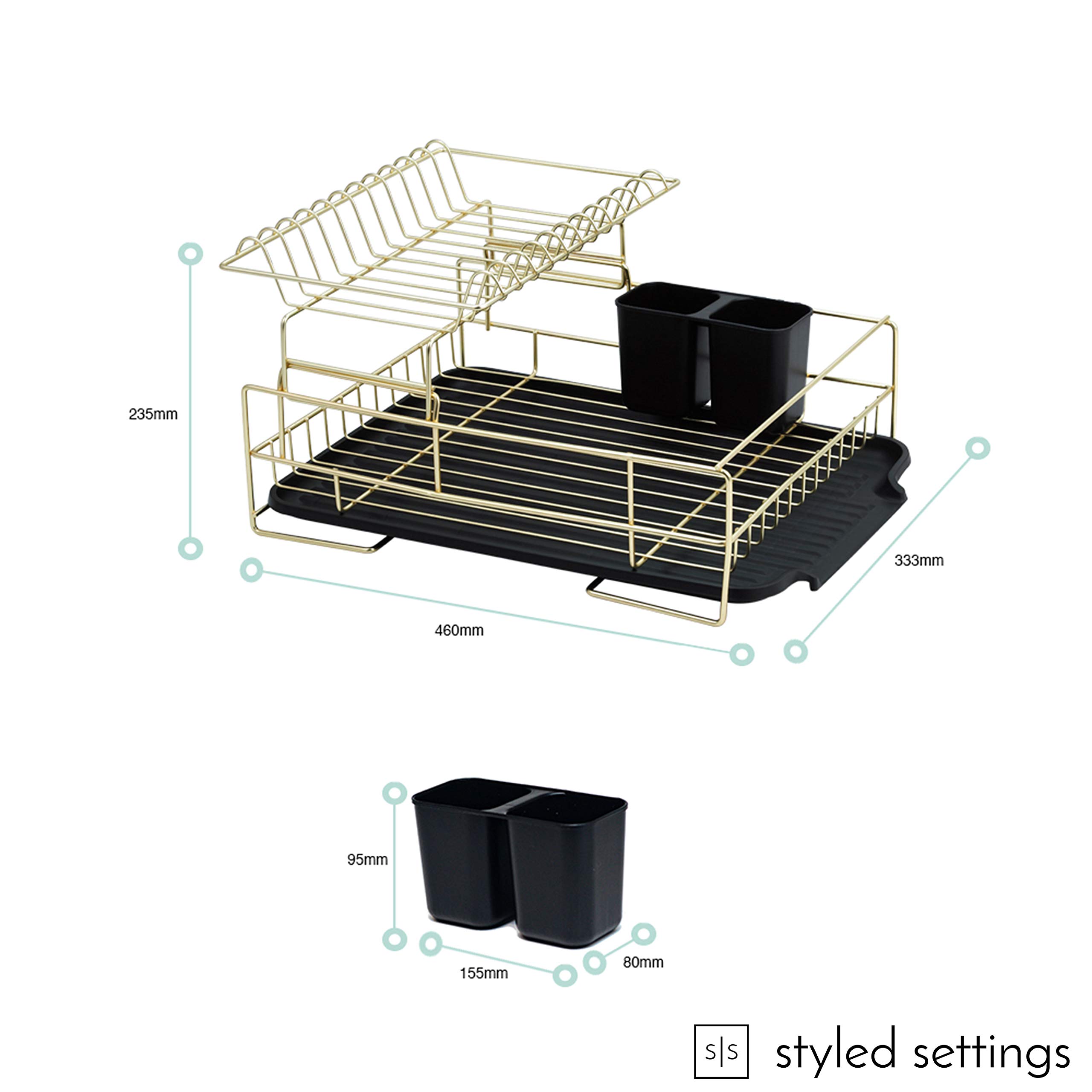 Gold Dish Drying Rack, 2 Tier Dish Drying Rack Large Dish Rack and