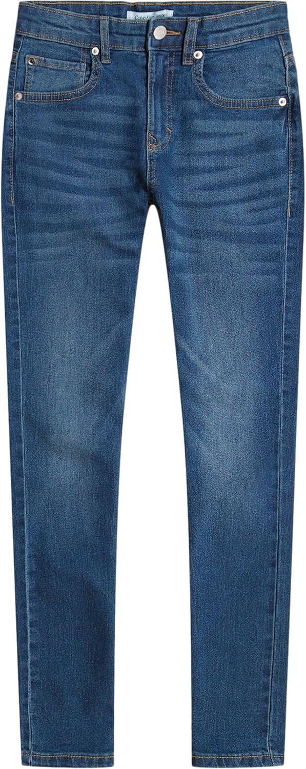 Calvin Klein Boys Skinny Fit Stretch Denim Jeans, 5-Pocket Style, Zipper Fly & Button Closure