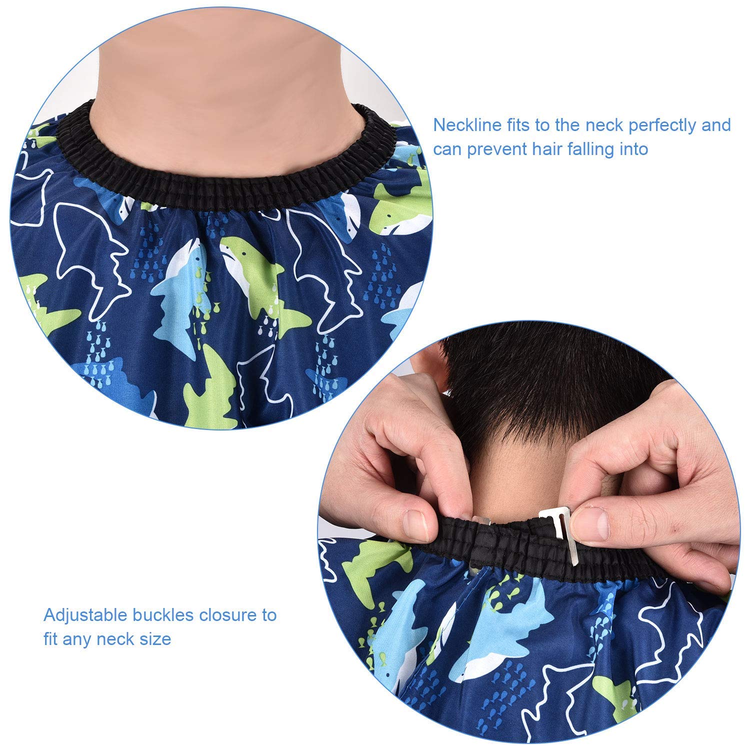 FaHaner Kids Haircut Cape and Baber Neck Duster Brush Set Professional Kids Baber Cape 47 39 inch with Adjustable Snap Closure Extra Long Cape Dolphin Haircut Apron for Kids : Beauty & Personal Care