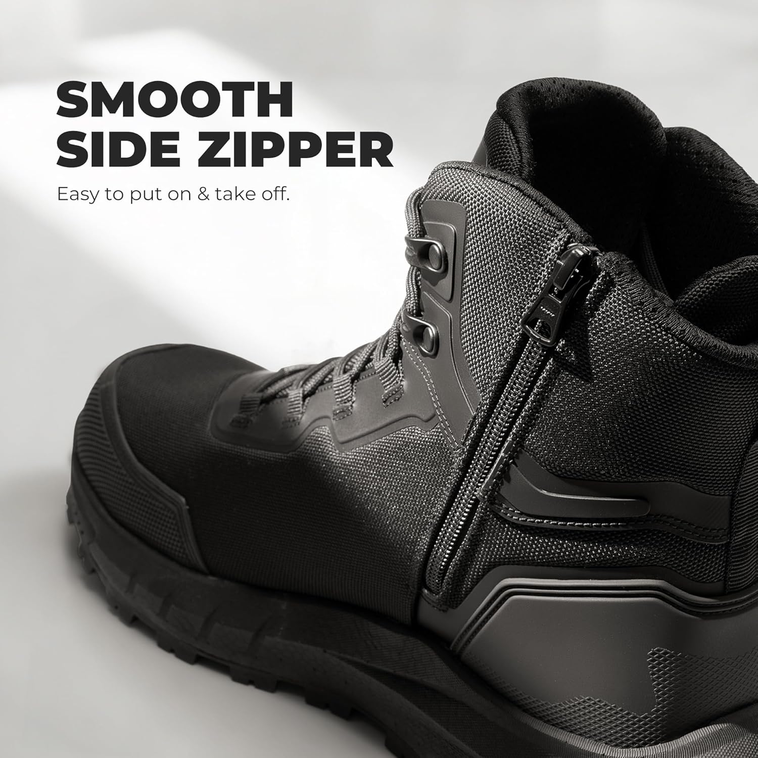 NORTIV 8 Composite Toe Boots for Men ASTM F2413-24 Safety Work Boots Lightweight Anti-Fatigue Non-Slip with Zipper for Warehouse Construction, Terrascope-nano - Image 8