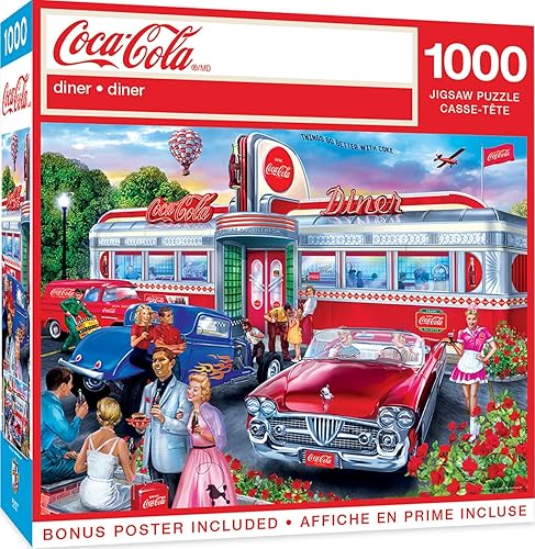 Masterpieces Rompecabezas de 1000 piezas para adultos y familias  Coca-Cola Diner  19.25 x 26.75 pulgadas