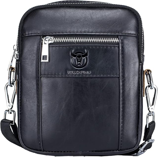 UBORSE Mens Leather Shoulder Bag Casual Messenger Bag Vintage Crossbody Pack Handbag for Business Travel Hiking Daily Use