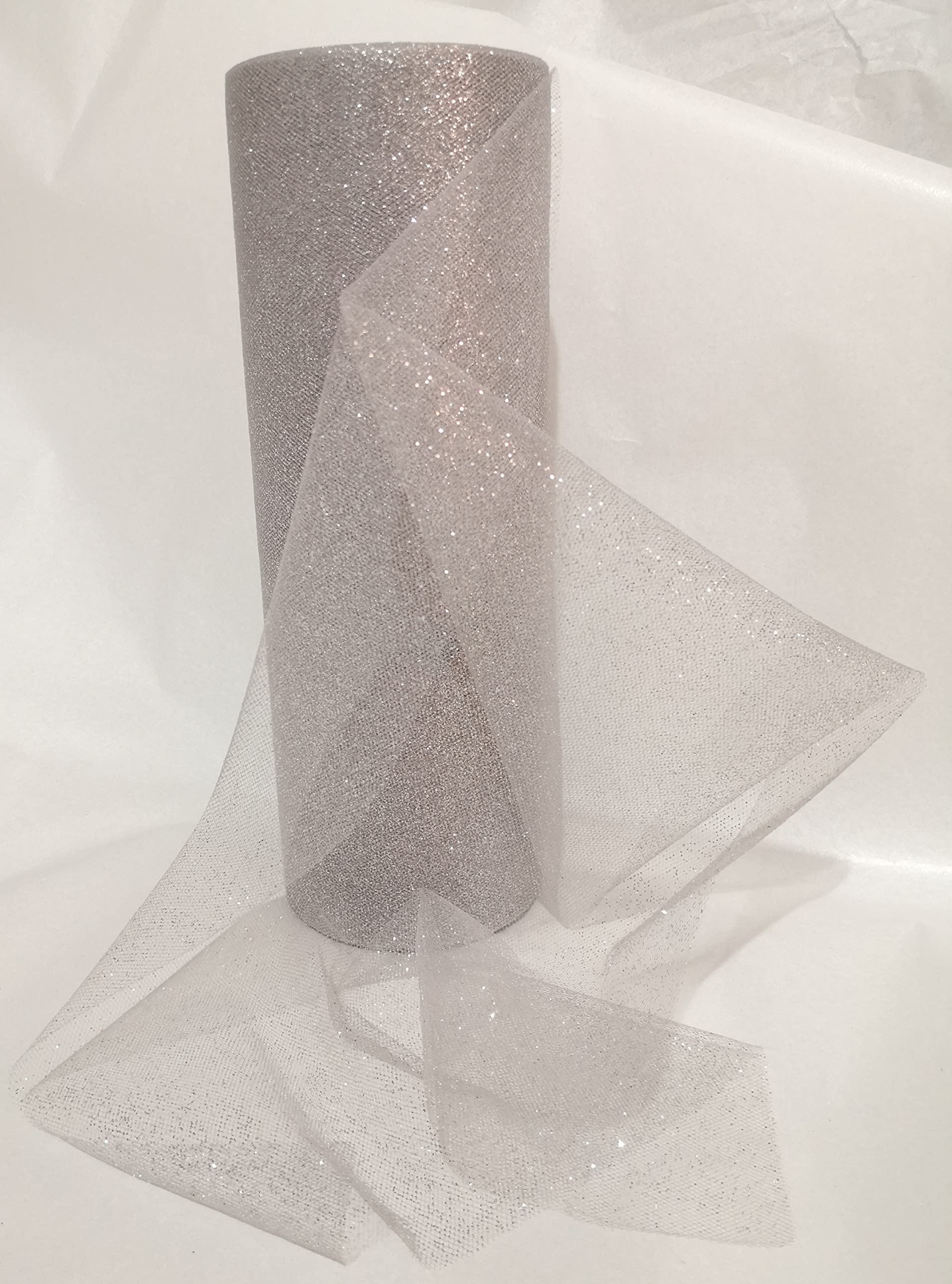Tulle Oro Con Glitter - Rotolo 25 Cm X 50 Metri Per Decorazioni Fai Da Te E Feste - Foto 3