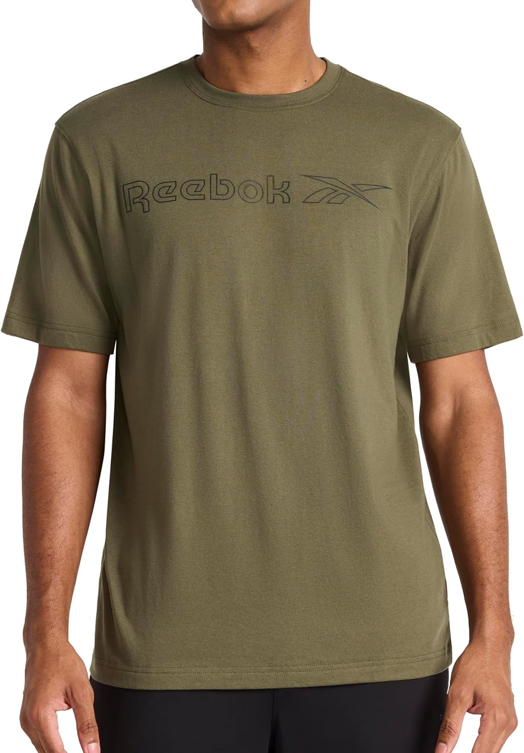 Reebok Mens Short Sleeve Graphic Crewneck T-Shirt, Standard Fit, Lightweight Cotton-Poly Fabric