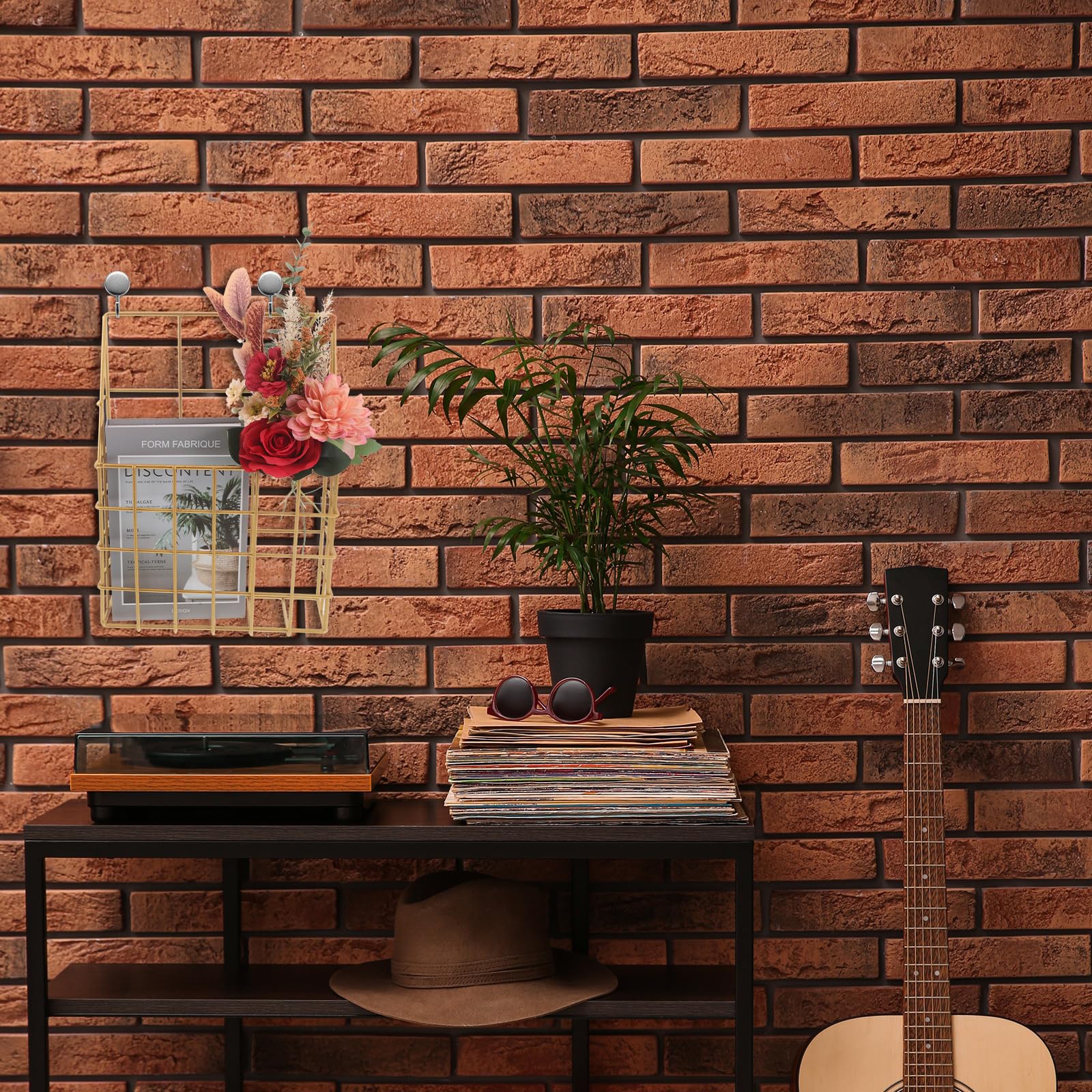 Cabilock Revistero de Pared Metálico Dorado Estantes para Periódicos, Diseño Moderno y Artesanal de Hierro Resistente para Organización en Oficina