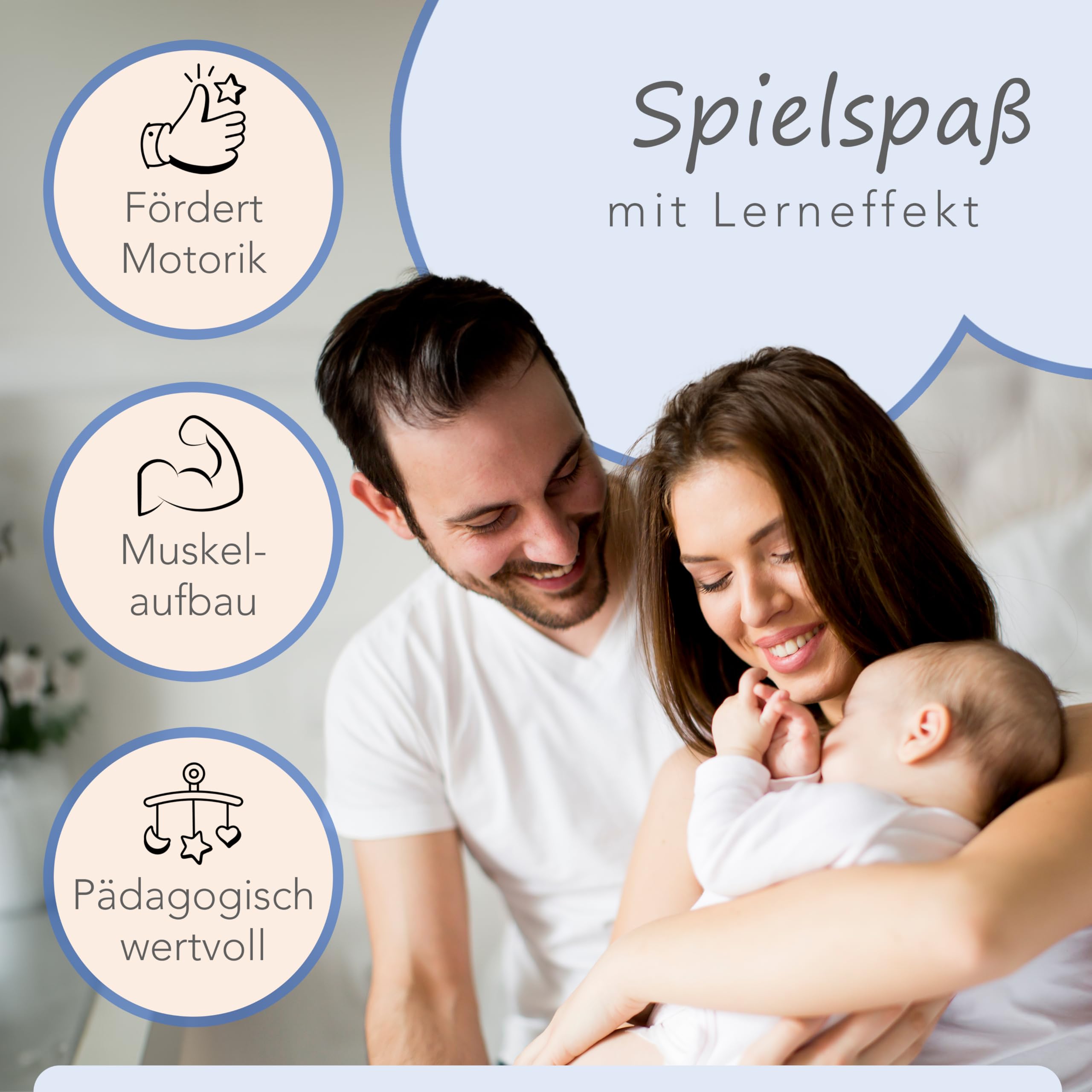 Spielbogen Baby aus Holz - Schadstofffreis Spieltrapez Baby Spielzeug ab 0 Monaten für Wohnung und Kinderzimmer mit Activity Holz-Spielzeug