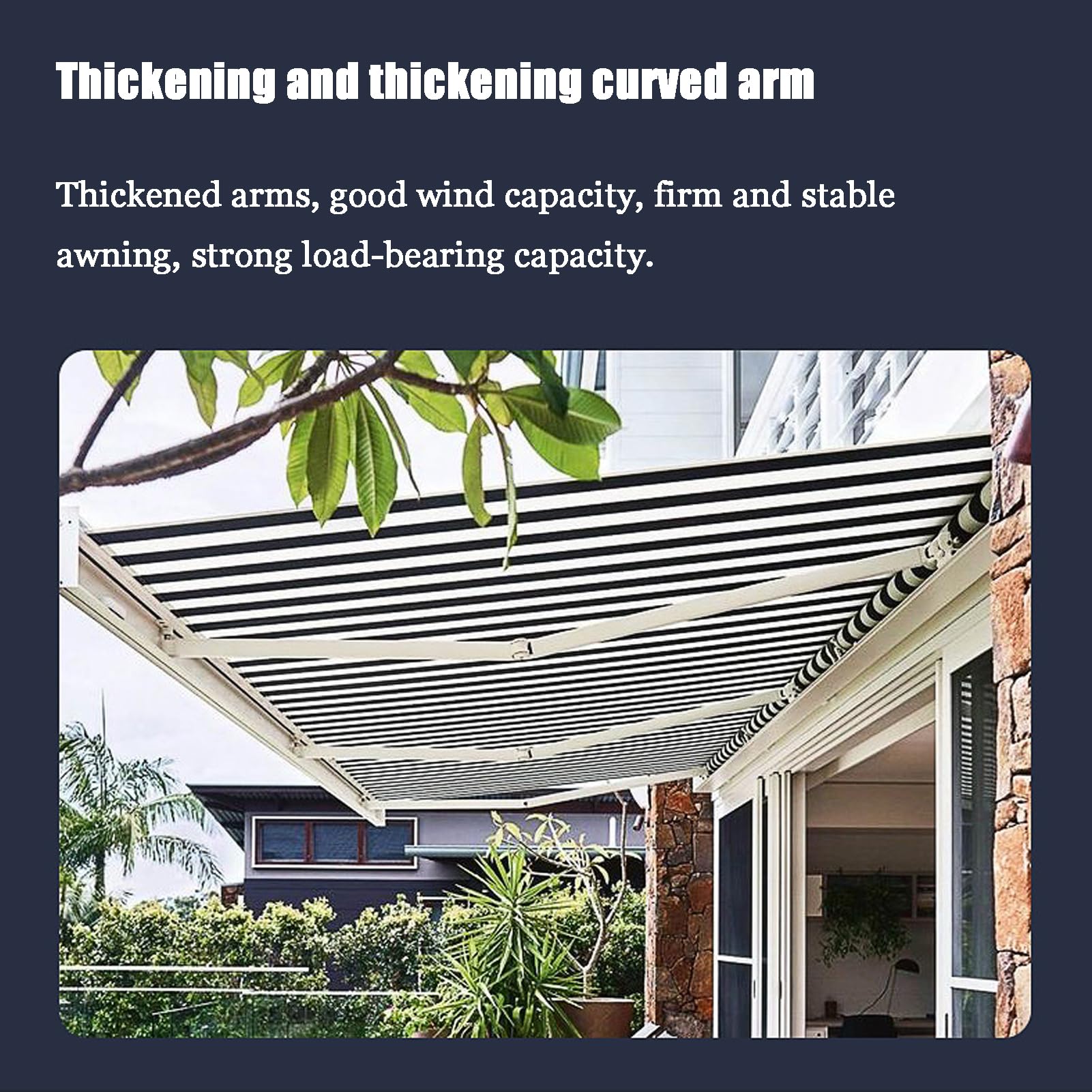 Tenda Da Sole Avvolgibile 3x2,5m Con Bracci Estensibili - Impermeabile E UV Resistente Per Esterni